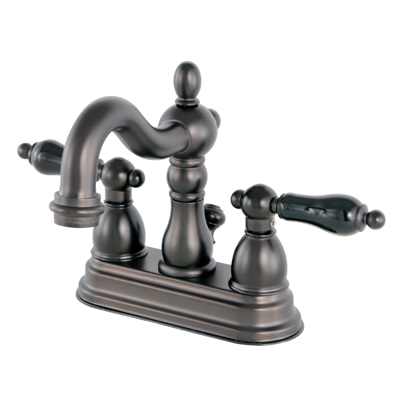 Kingston Heirloom KS1605PKL - Duchess Double-Handle 3-Hole Deck Mount 4-Inch Centerset Bathroom Faucet with Brass Pop-Up, Oil Rubbed Bronze — image 1